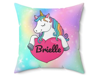 Polyester Square Pillow Case, Custom Pillow case, Personalized Unicorn Pillow Case