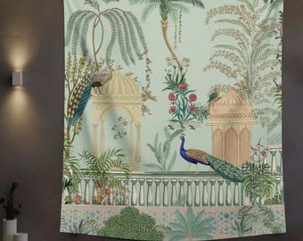 Mughal Peacock Backdrop: Indian Wedding Pooja Decoration