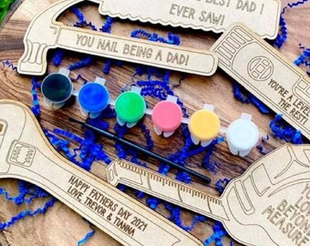 Personalized DIY Father's Day Craft Kit for Kids - Custom Tools with Heartfelt Messages - Mr. Fix-it Gift