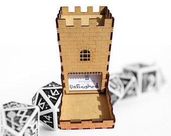 Handmade Dungeons and Dragons Castle Dice Tower - Portable and Collapsible with Storage - Perfect for Tabletop RPGs & Board Games