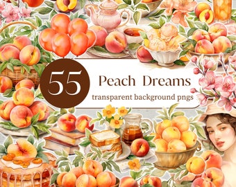 Peach Dreams Clipart Bundle with Transparent Background