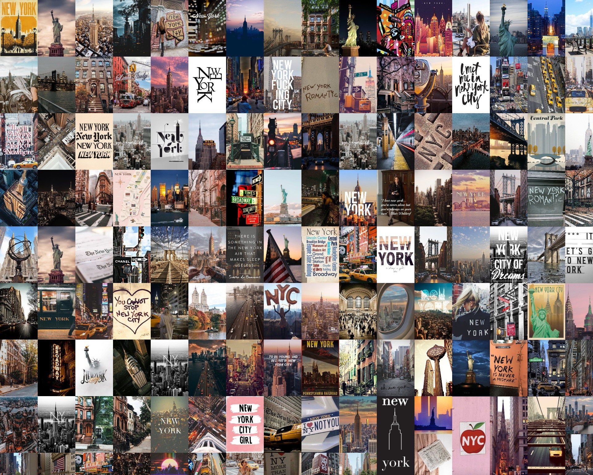 New Yorker Poster New York City Aesthetic Wall Collage Kit Etsy