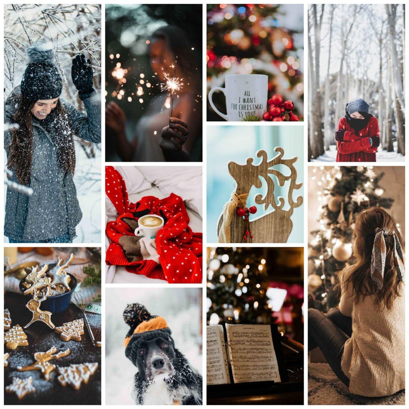 Weihnachten ästhetische Wand Collage Kit 50pcs digitaler  Etsy