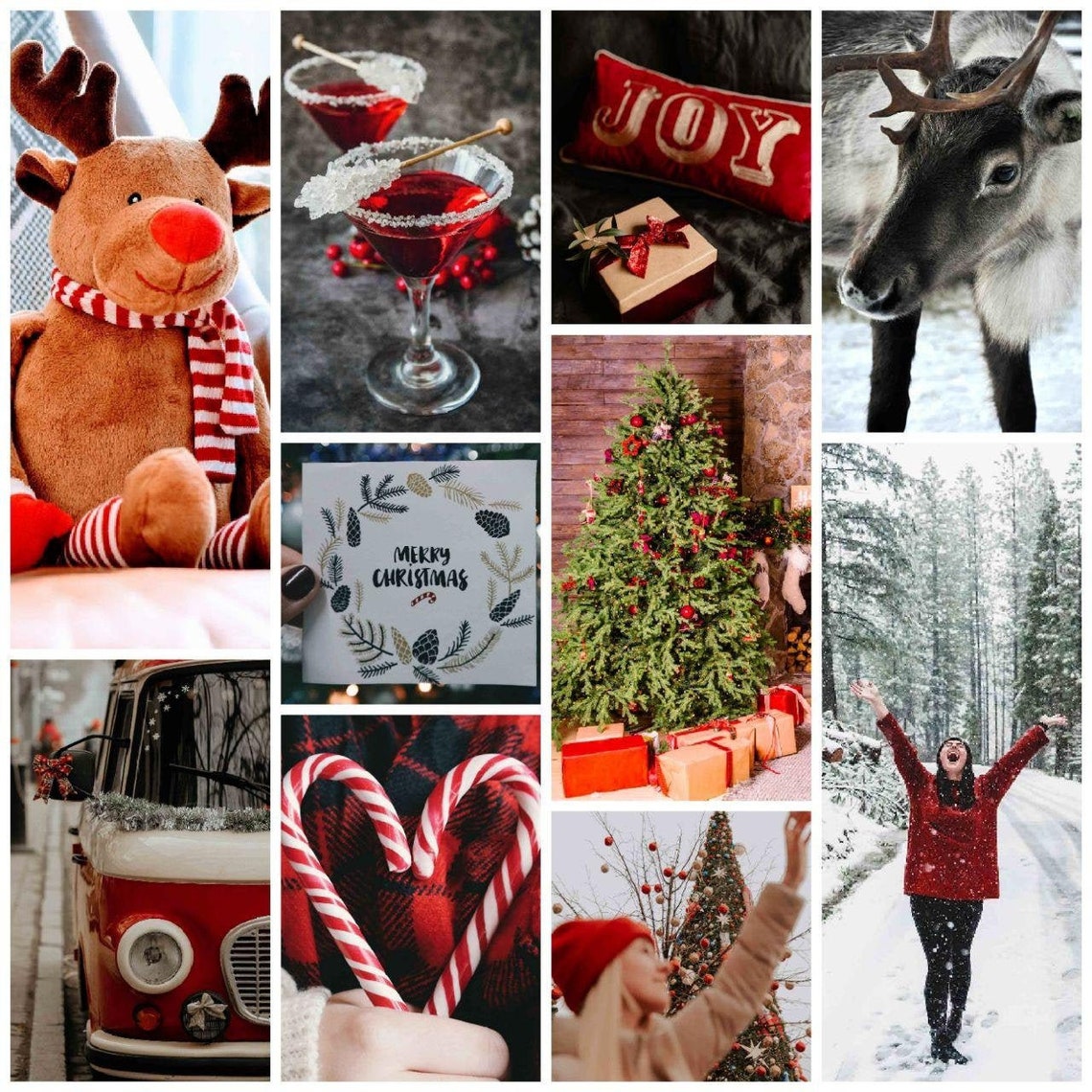 Weihnachten ästhetische Wand Collage Kit 50pcs digitaler  Etsy