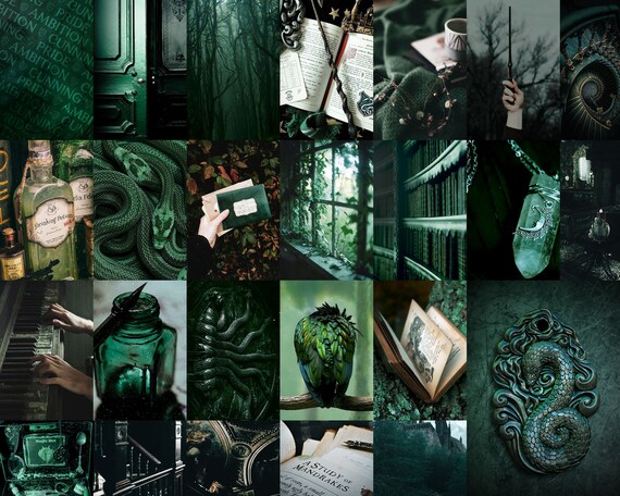 25 Green Clever Wizards Aesthetic Wall Collage Kit. Digital | Etsy