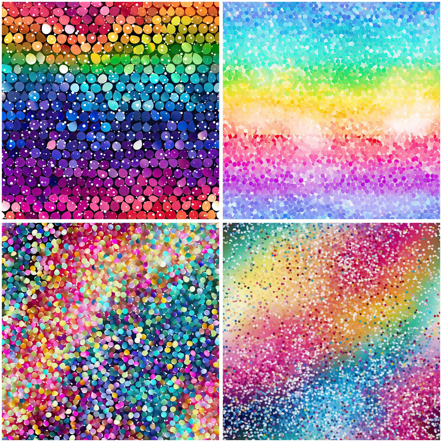 20 Rainbow Glitter Confetti Seamless Digital Papers - Etsy