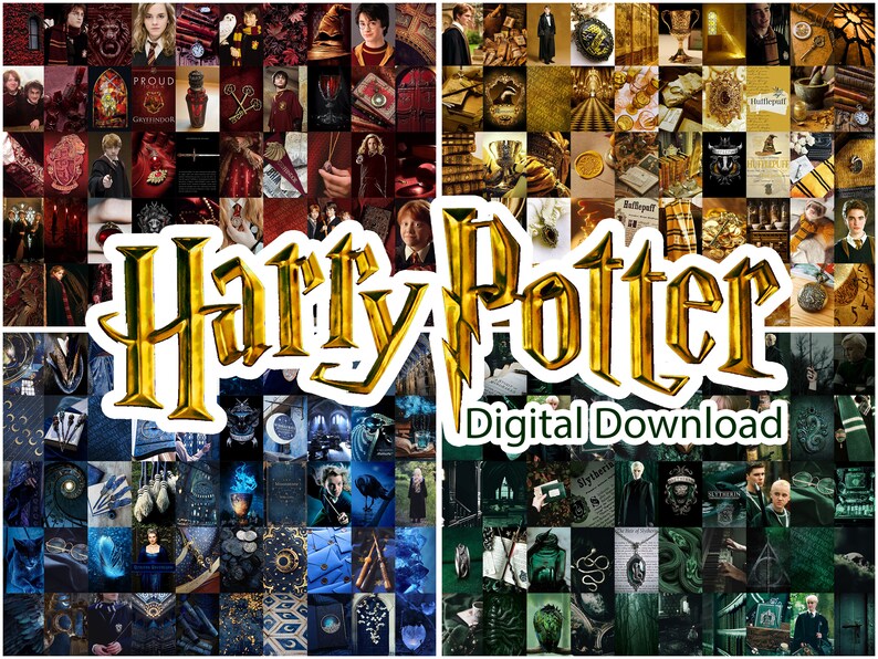 Harry Potter Aesthetic Wall Collage Kit. Four Hogwarts ...