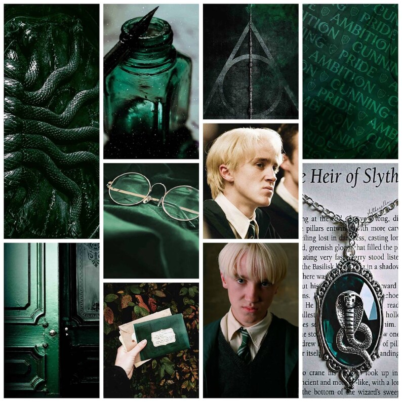 Slytherin Harry Potter Aesthetic Wall Collage Kit. Draco | Etsy