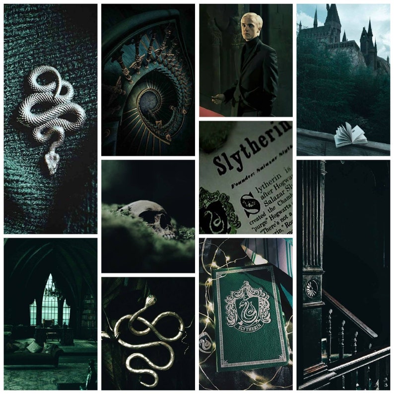 Slytherin Harry Potter Aesthetic Wall Collage Kit. Draco | Etsy