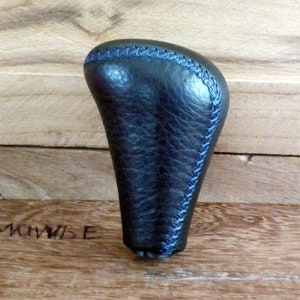 MINI COOPER Black Leather with Blue Stitch Gear Shift Knob for R55 R56 R57 R58 R59 F55 F56 F57 R60 R61 ONE Models with Manual Transmission
