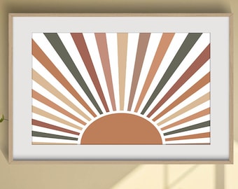 Boho Sun Print: Abstract Mid-Century Modern Nursery Art (Digital Download)