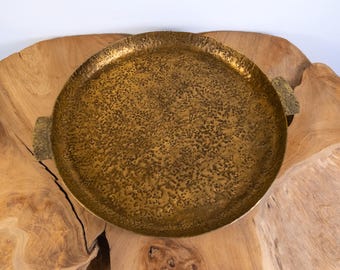 Handcrafted Hammered Brass Finish Tray – Boho Bar Cart Accent thanksgiving Christmas perfect gift