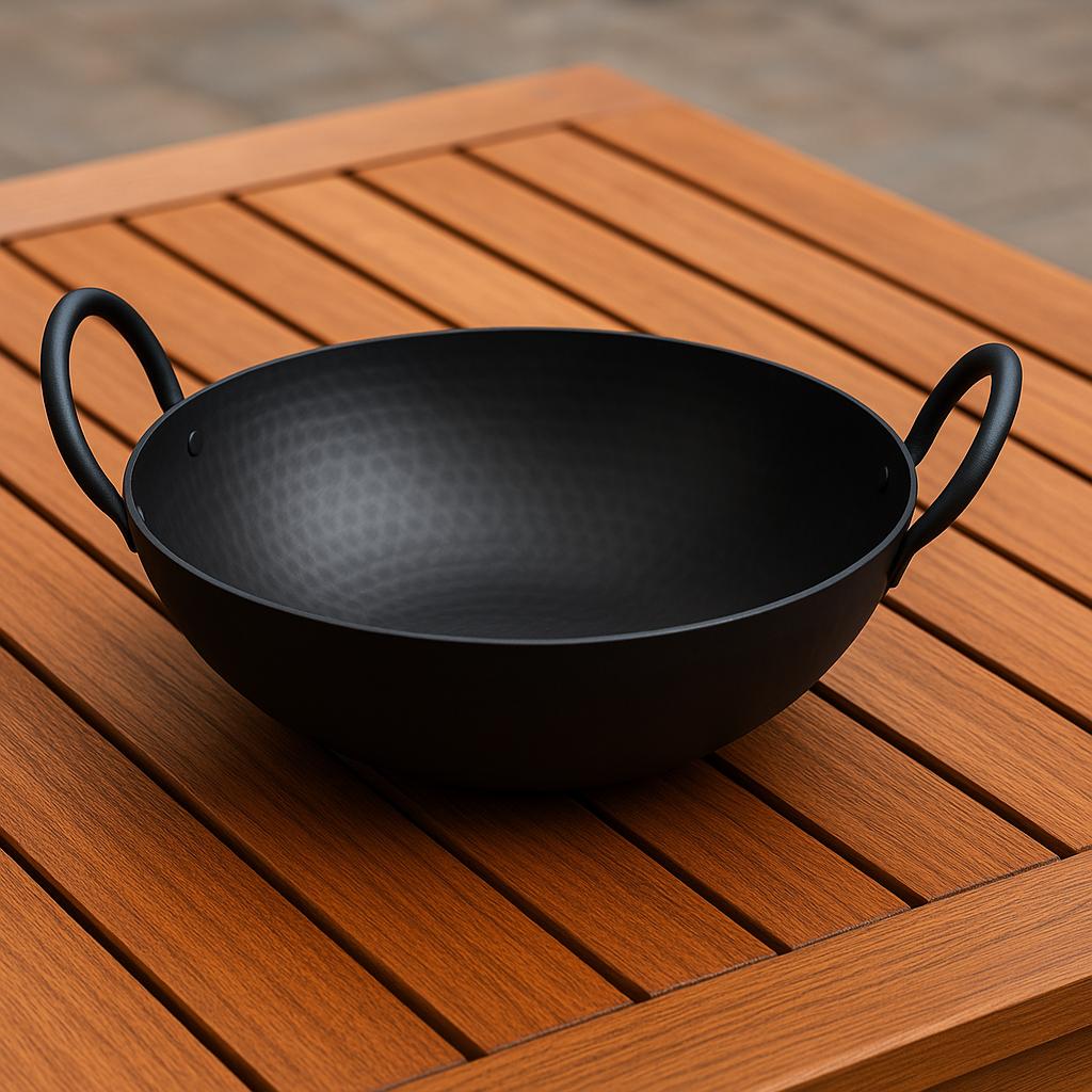 Hand hammered Black Iron bowl - food safe - 15" dia / perfect for serving / ideal gift