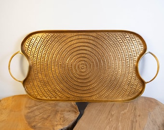 Handcrafted Gold Metal Serving Tray – Luxe Home Accent