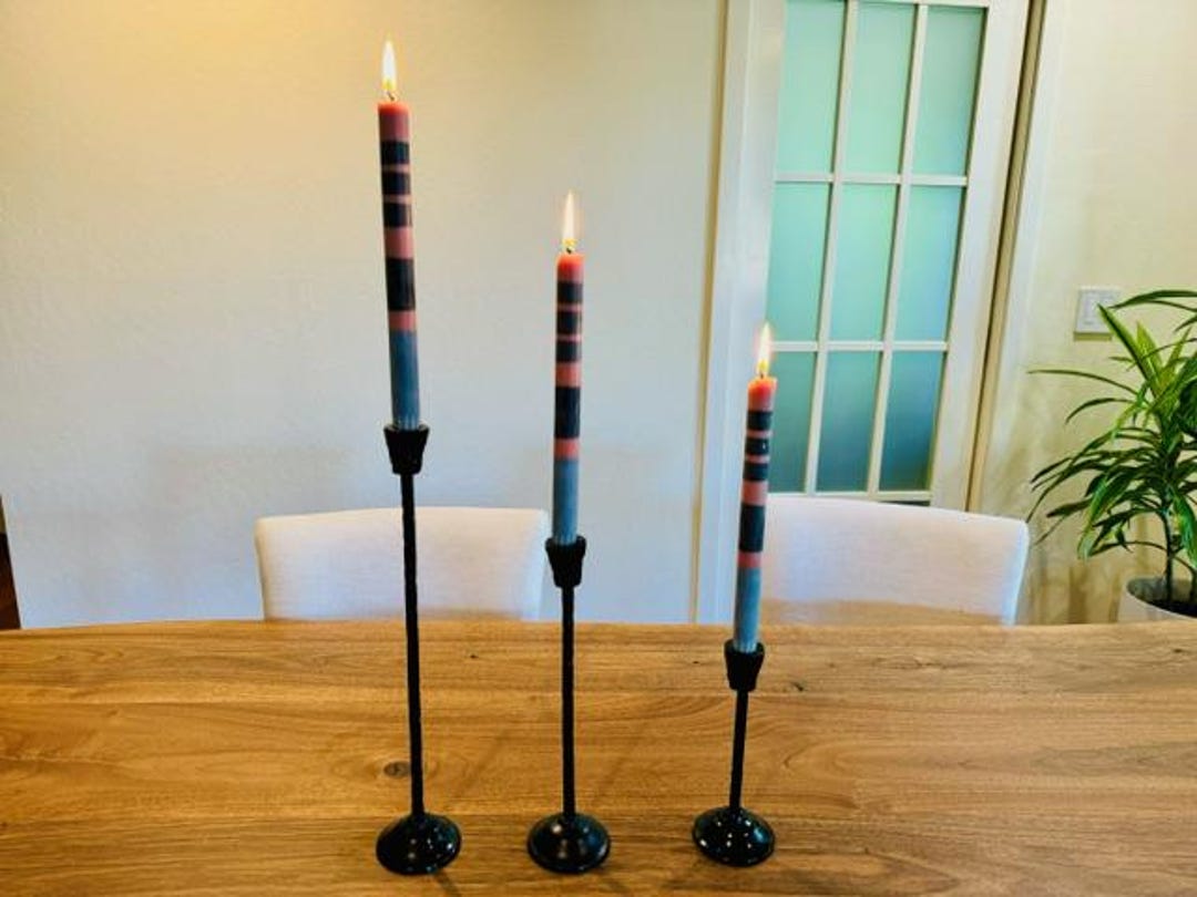 Modern Black Metal Taper Candle Holders - Minimalist Set of 3 - Etsy