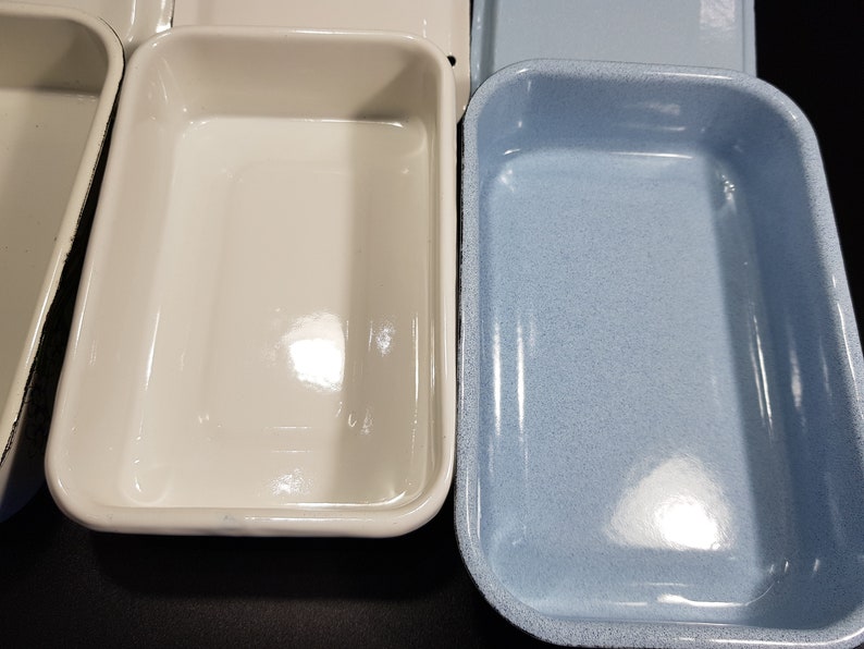 Set of 3 Vintage White Enamel Storage Containers With Lid Etsy