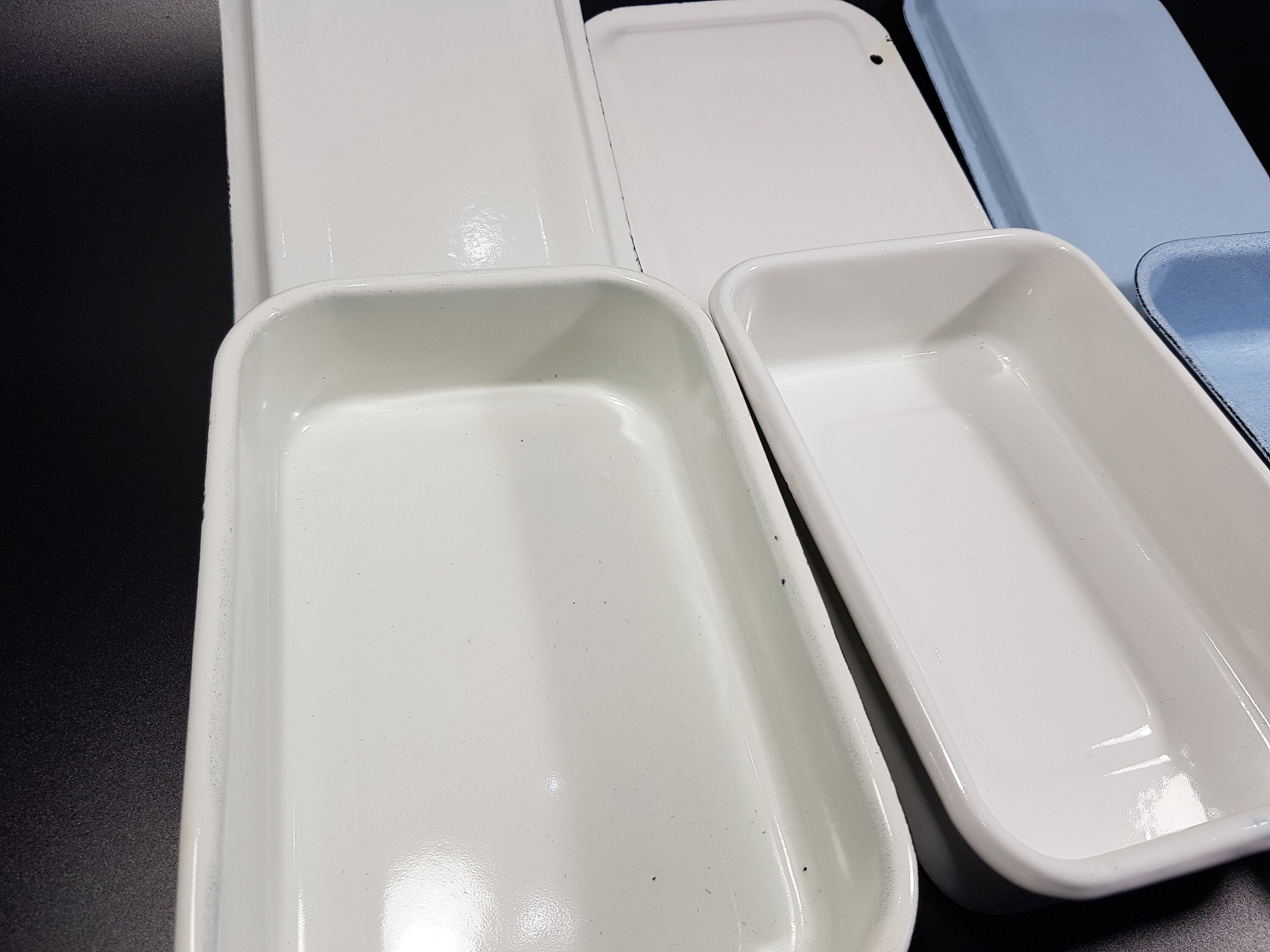 Set of 3 Vintage White Enamel Storage Containers With Lid Etsy