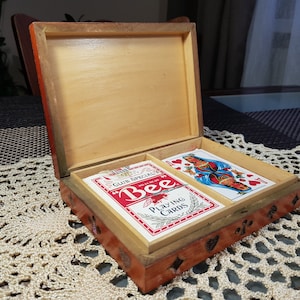 Scatola di carte da gioco vintage , porta carte da gioco , custodia per carte da gioco , un regalo per lui