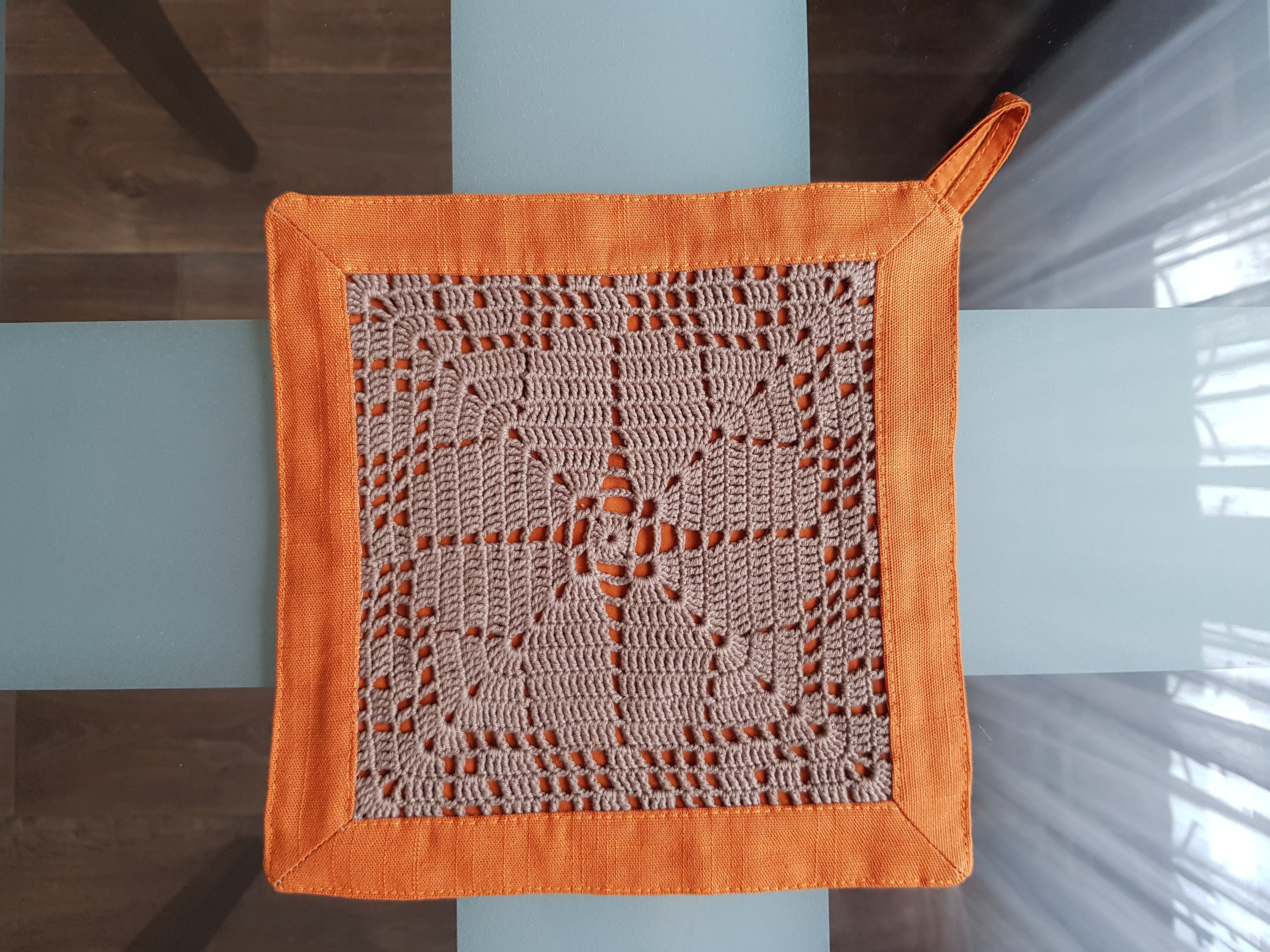 Pot Holders Crocheted Hot Pad Brown Hot Pot Holder Set Etsy Ireland