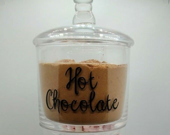 Hot chocolate station storage stacking jars glass 3 tier flake marsh mallows