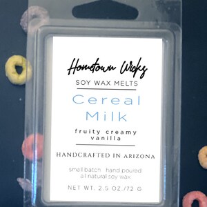 Cereal Milk Scented Soy Wax Melts, Sweet & Sugary Wickless Candle Scents, Fruity Home Fragrance