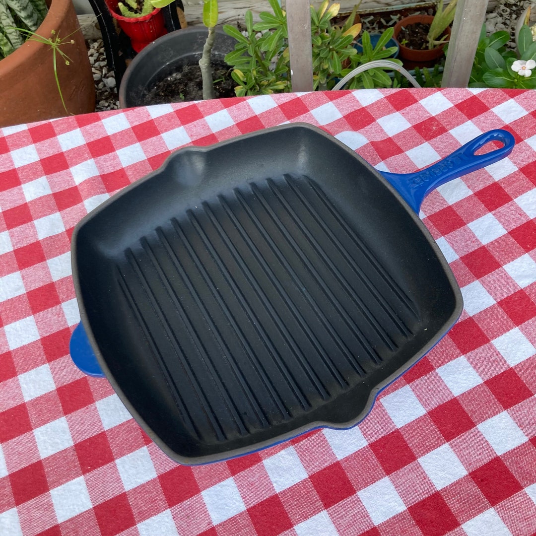 Deep Blue Le Creuset Square Grill Pan Excellent Condition Etsy