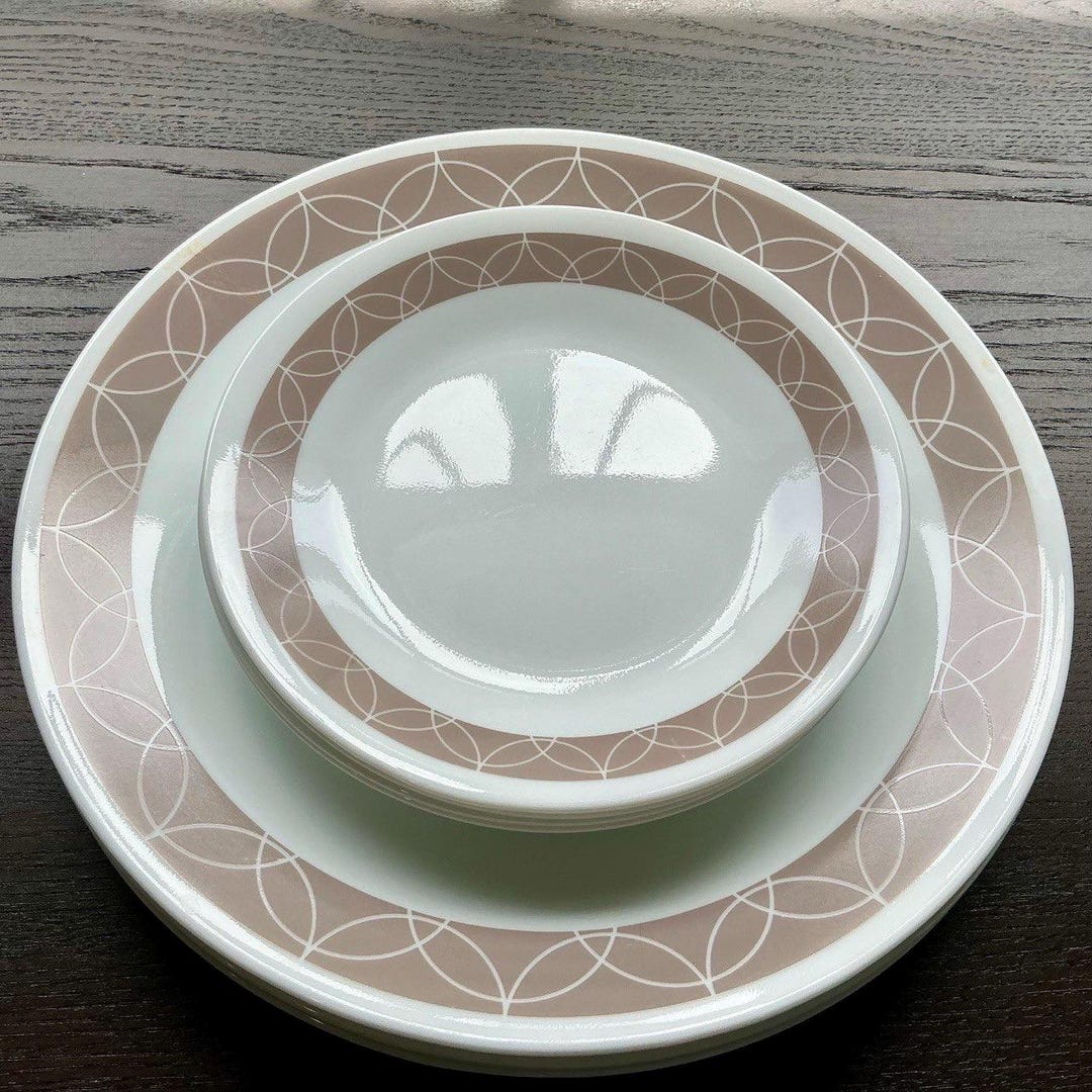 Corelle Sand Sketch Lot of 9, Corelle Sand Sketch Dinner Plates and ...