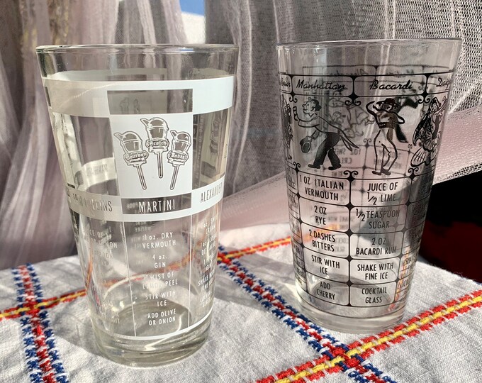 Federal Glass Mixed Drink Measuring Glasses 12oz 1950s Mixed Etsy