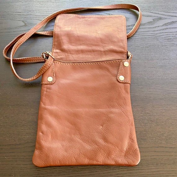 Vintage Brown Italian Leather Bag with Extra Long… - image 4