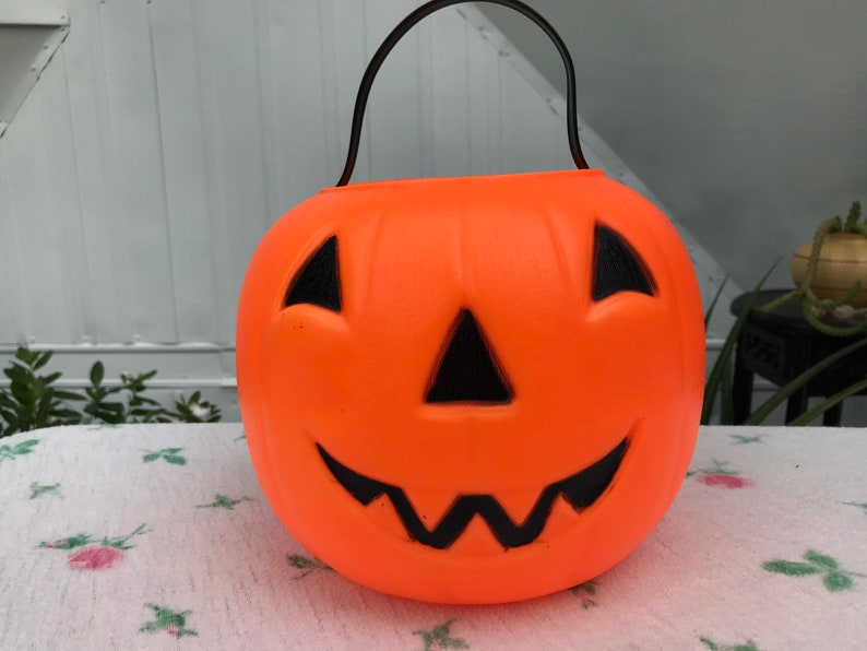 1980s Empire Plastics Blow Mold Pumpkin Pail Vintage 1980s Etsy