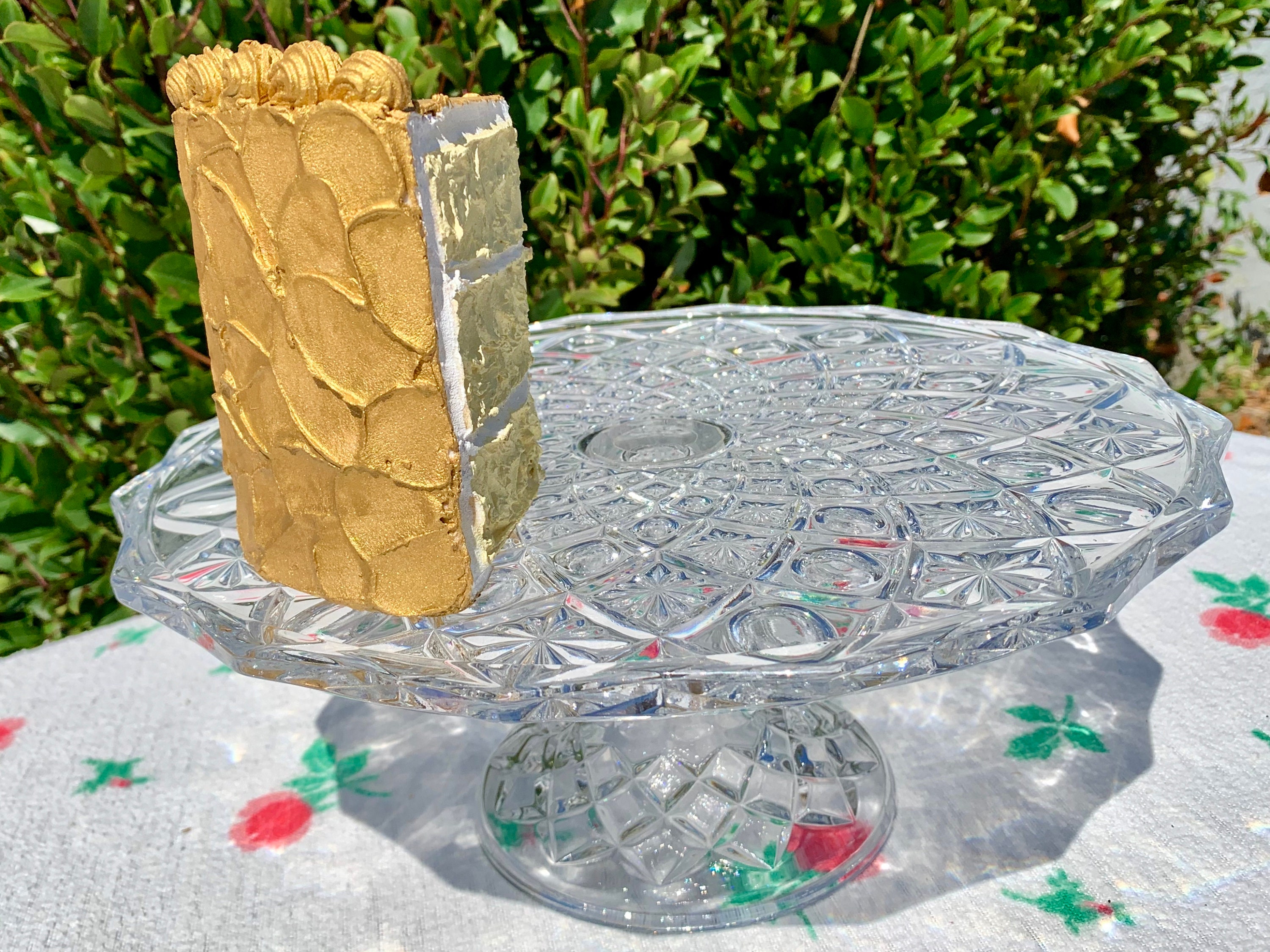 Vintage 12 Lead Crystal Cake Stand Ornate Lead Glass Etsy