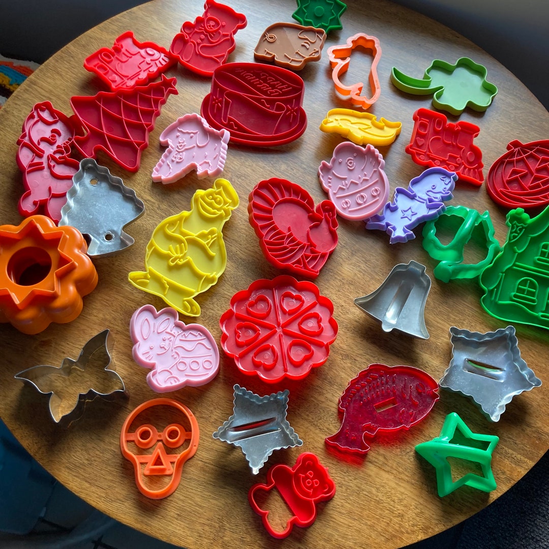 35 Piece Lot Vintage Cookie Cutters 1970s 1980s Vintage Cookie Cutters