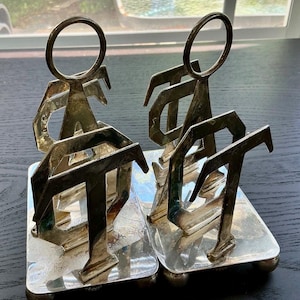 Pair of Vintage Toast Racks, Silver Plated English Toast Racks, Vintage Toast Rack Pair, Silver Plated Toast Rack Pair, Toast Rack