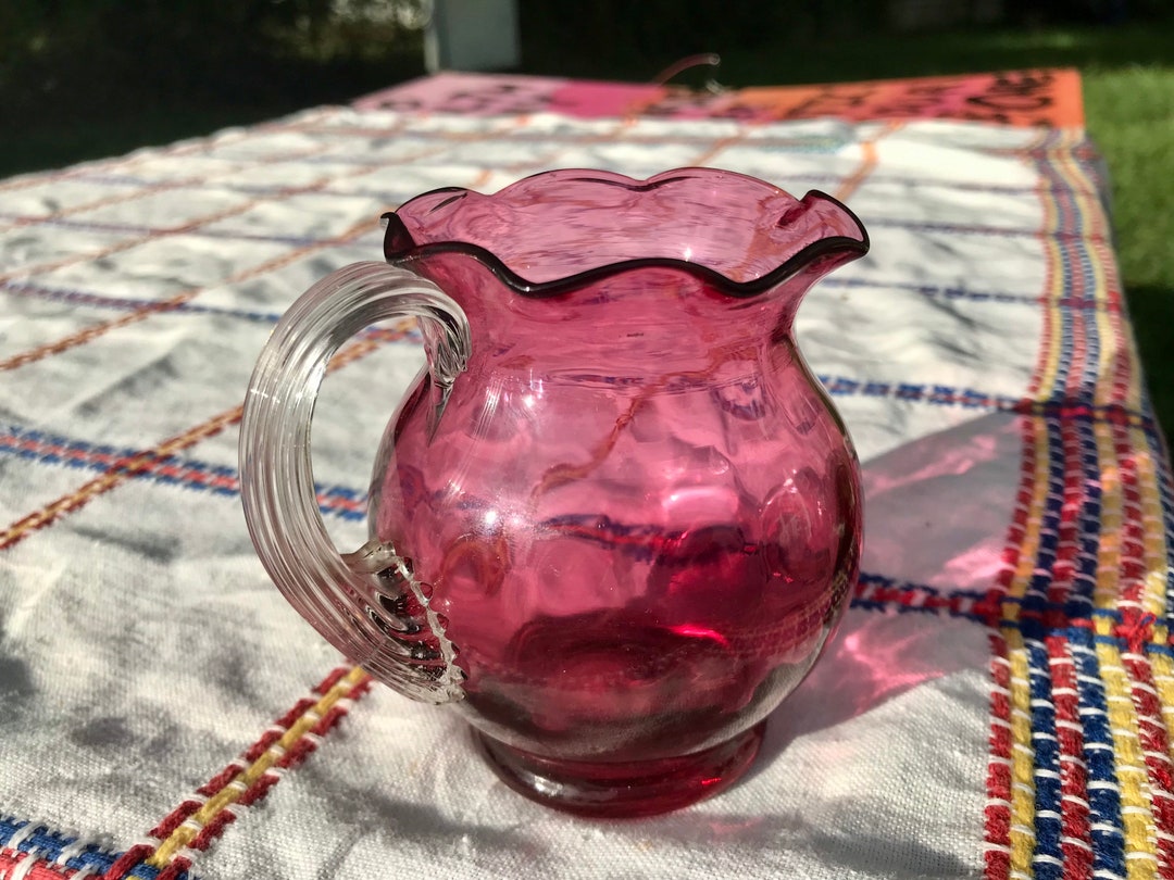 Pilgrim Glass Cranberry Pitcher 4 Inch Pilgrim Cranberry Pitcher