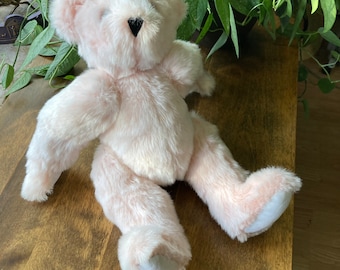 PinkRabbit ① Vintage 1980's Plush Pink Bunny Rabbit 13” Carnival Prize