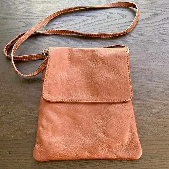 Vintage Brown Italian Leather Bag with Extra Long… - image 9