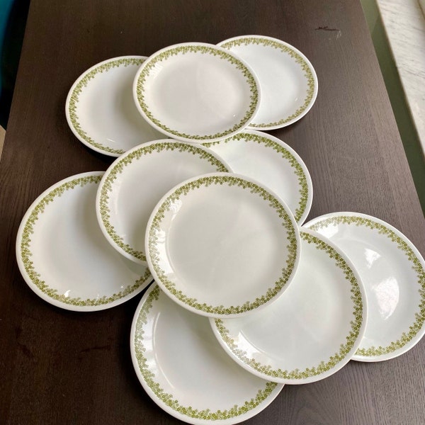 10 Corelle Crazy Daisy / Spring Blossom Dinner Plates, Vintage Corelle Spring Blossom Plates, 10 Corelle Crazy Daisy 10” Dinner Plates