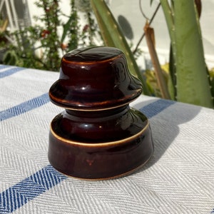 Antique Porcelain Insulator Vintage Root Beer Brown Antique Ceramic Insulator Antique Electrical Parts Antique Electric Insulator