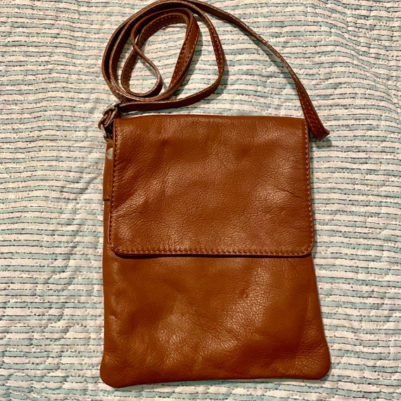 Vintage Brown Italian Leather Bag with Extra Long… - image 10