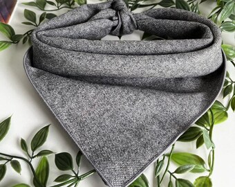 Pet Bandana "Quartz " LIMITED EDITION Gray and White Classic design Overlock Edges dog neck wear Dog clothes BoHo style