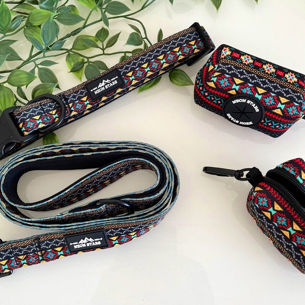 Into The Wild - Aztec Dog Collar, Geometric Pattern Dog Collars, Aztec Tribal Pet Collars for Small Medium Large Dogs Puppy