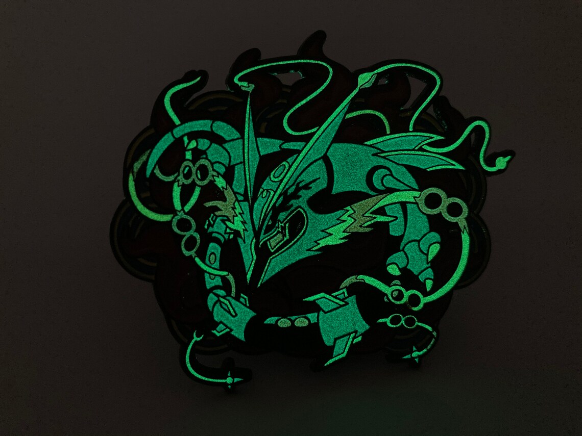 Pokemon Rayquaza Soft Enamel Pin FREE STICKER Etsy