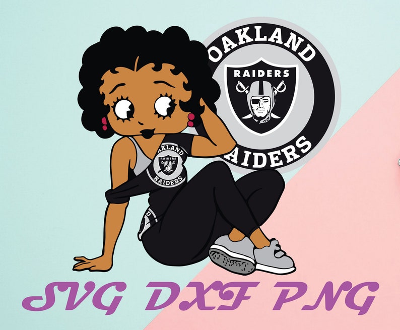 Oakland Raiders Betty Boop Svgdxf Png Oakland Raiders Girl Etsy