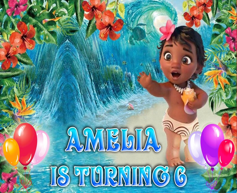 Printables Moana Birthday Moana Background Digital File Backdrop Moana Birthday Party Moana Banner Paper Party Supplies Party Decor Stokfella Com