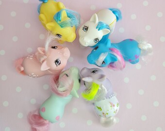 Baby mlp g1 - Cotton Candy - Fifi - Count a lot - Bouncy - Glider - Cuddles - my little pony Hasbro