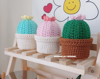 Cactus pin cushion + storage box crochet pattern | Crochet cactus amigurumi pattern