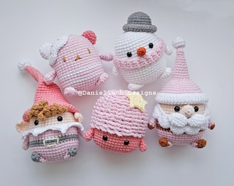 5 in 1 Christmas Ornaments Amigurumi Crochet Pattern