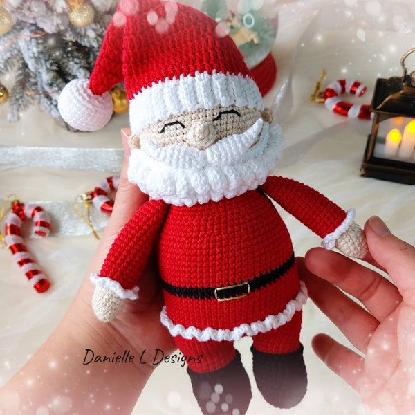 Père Noël amigurumi au crochet / Modèle père Noël au crochet / Père Noël amigurumi / ANGLAIS uniquement