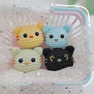 Mochi cat amigurumi pattern / cat amigurumi keychain crochet pattern