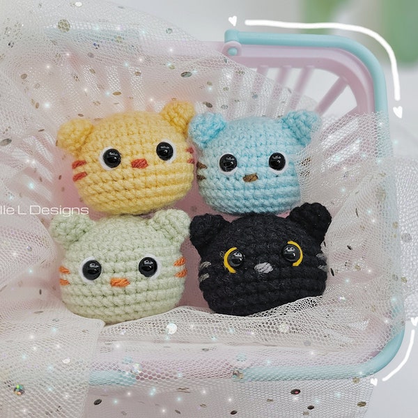 Mochi cat amigurumi pattern / cat amigurumi keychain crochet pattern